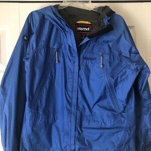 Marmot Medium Blue Hooded Jacket Gore-Tex Paclite Full Zip